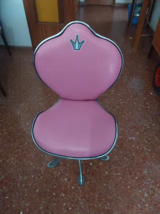 Silla estudio infantil corona rosa