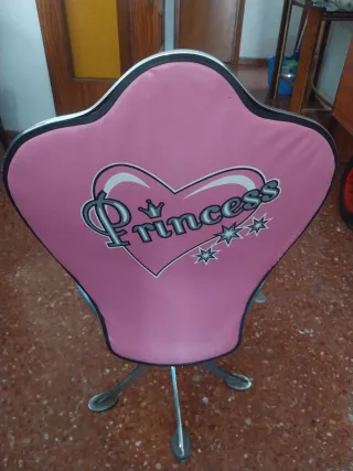 Silla estudio infantil corona rosa