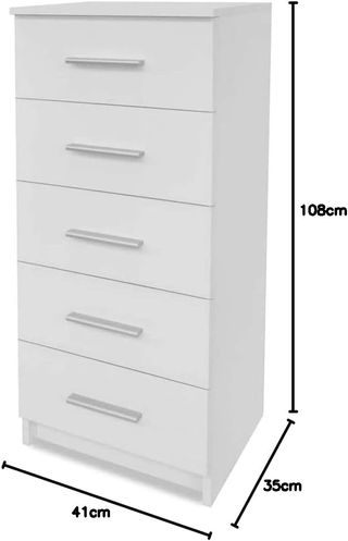 Mobile Cassettiera Mobiletto 5 Cassetti in Legno M