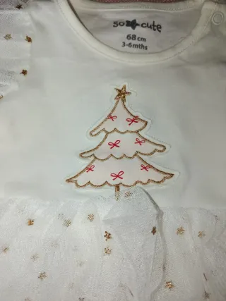 Tutina Natale Albero Tulle Stelle 68cm