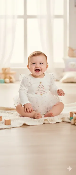 Tutina Natale Albero Tulle Stelle 68cm