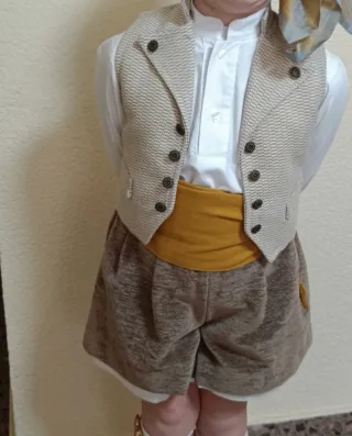 Traje Fallero Niño Beige y Amarillo