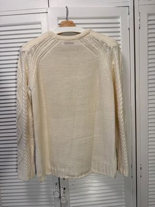Jersey Pull and Bear trenzado blanco
