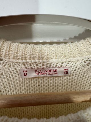 Jersey Pull and Bear trenzado blanco