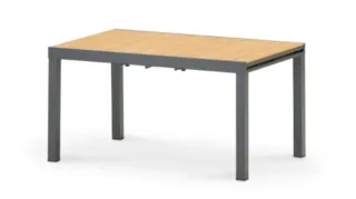 Mesa Terraza Aluminio Gris-Madera extensible