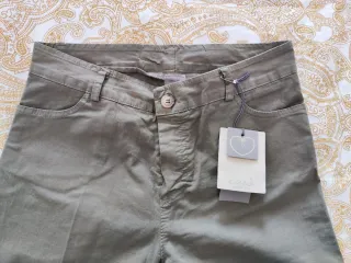 Pantaloni donna flare verde oliva