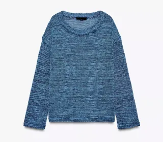 Jersey Zara punto azul multicolor