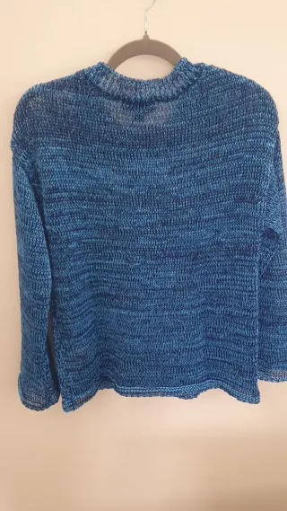 Jersey Zara punto azul multicolor