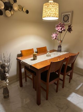 Conjunto Muebles Salón Madera y Cristal