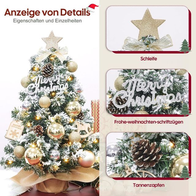 Mini árbol de Navidad Artificial 60cm con luces