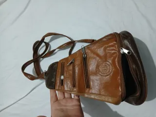 Borsetta zaino in pelle marrone