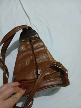 Borsetta zaino in pelle marrone