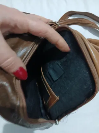 Borsetta zaino in pelle marrone