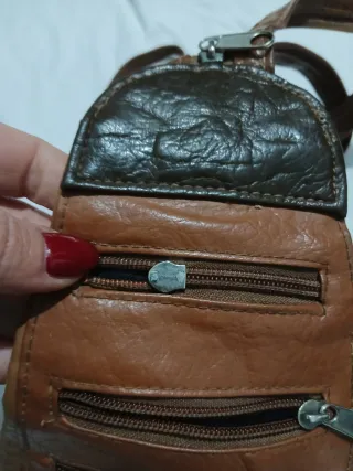 Borsetta zaino in pelle marrone