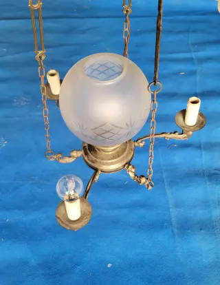 Antico lampadario bronzo primi '900