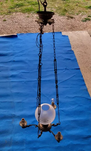 Antico lampadario bronzo primi '900