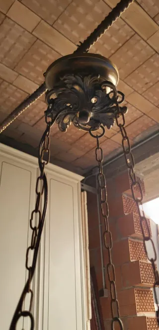 Antico lampadario bronzo primi '900