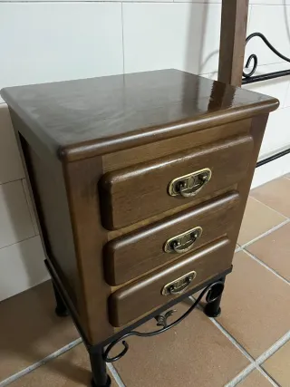 Conjunto dormitorio madera nogal 5 piezas