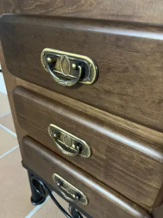 Conjunto dormitorio madera nogal 5 piezas
