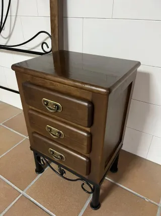 Conjunto dormitorio madera nogal 5 piezas