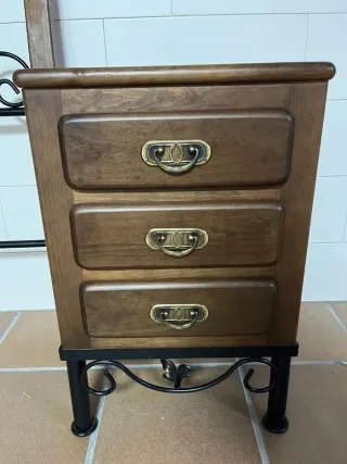 Conjunto dormitorio madera nogal 5 piezas