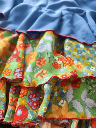 Falda flamenca volantes floral talla L