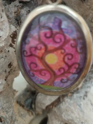 Collar árbol de la vida lila