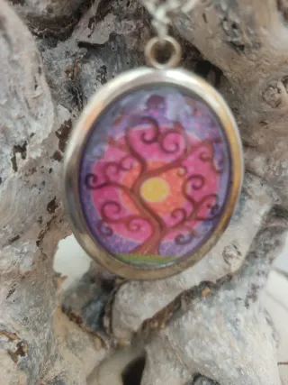 Collar árbol de la vida lila