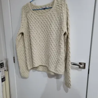 Jersey punto talla S beige