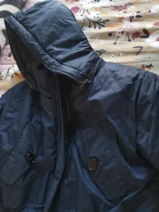 Abrigo parka azul mujer