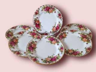 Lote 6 Platos Royal Albert Old Country Roses 16cm