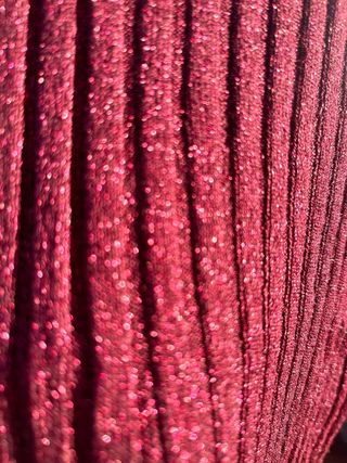 Camiseta Mango punto brillante roja