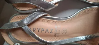 Sandalias Marypaz plateadas tacón