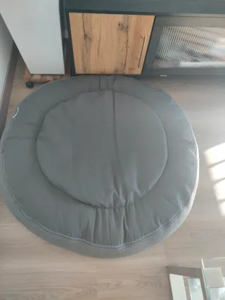 Cama Perro Redonda Gris y Beige