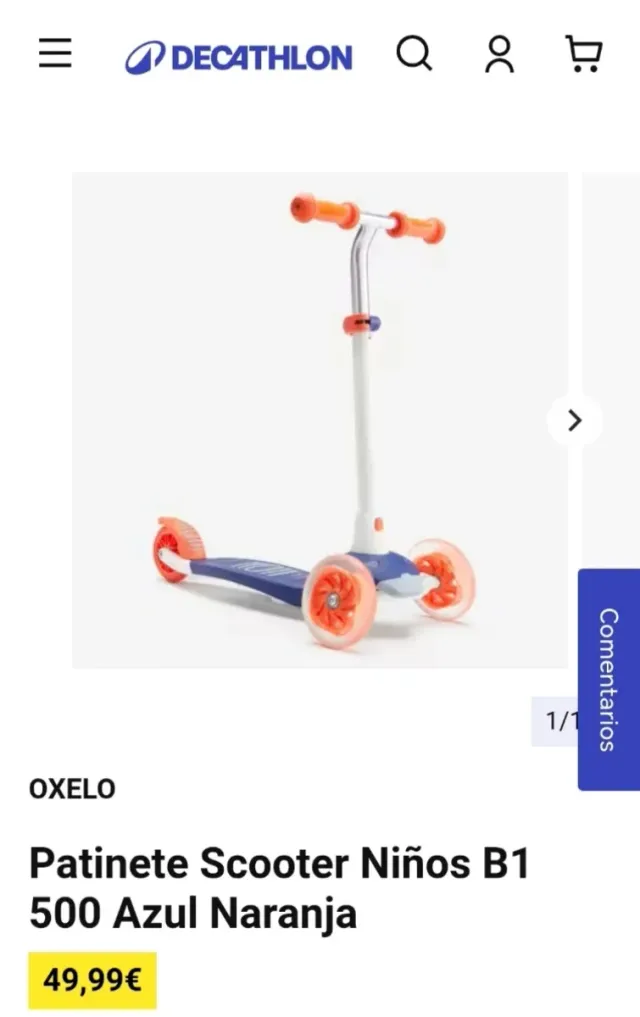 Patinete infantil Decathlon 3 ruedas