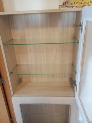 3 Muebles Madera y Cristal los 3 por 50€