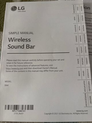 Barra Sonido LG SN4 con Subwoofer Inalámbrico