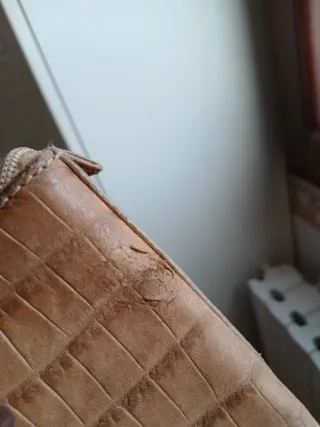 Borsa in pelle effetto coccodrillo a spalla