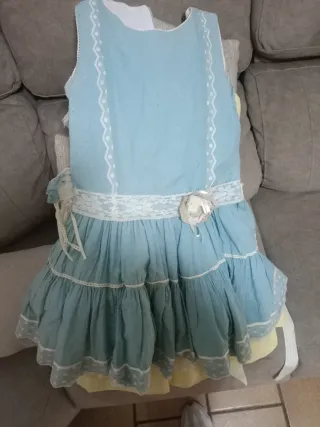 Vestido fiesta niña turquesa