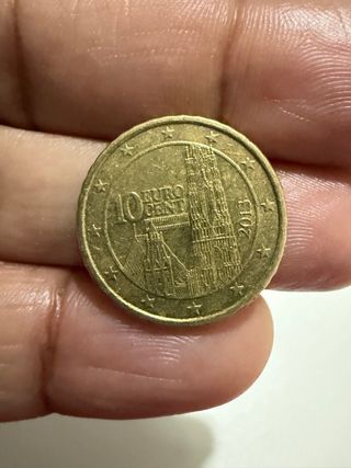 Moneda de 10 Cent de Euro. Austria 2013, E. Viena