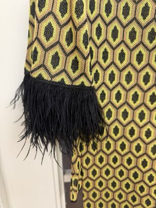 Conjunto Zara punto y plumas talla única