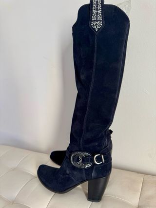 Stivali Nero Giardini Camoscio Tacco Alto