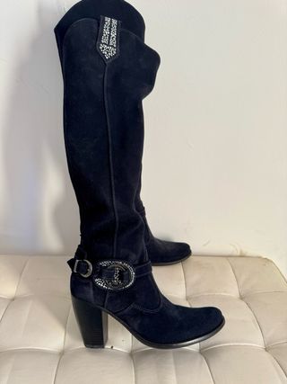 Stivali Nero Giardini Camoscio Tacco Alto