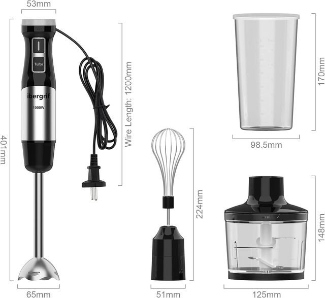 Batidora de mano Ibergrif 1000W