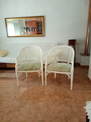 Set di 2 poltrone in rattan bianco