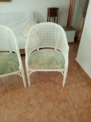 Set di 2 poltrone in rattan bianco