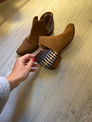 Botines Mango Talla 38 Marrón/Multicolor