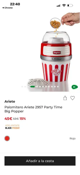 Palomitera Ariete 2957 Party Time Big Popper