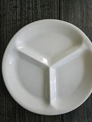 Piatto antipasti 3 scomparti bianco, 3 pezzi