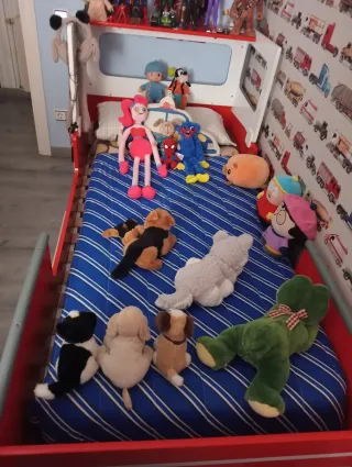 Cama Infantil Bomberos Roja y Blanca